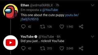 youtube gets rickrolled